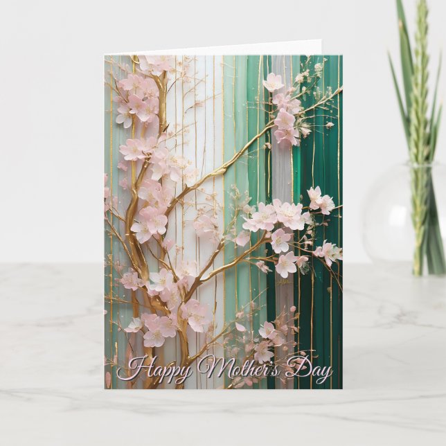  Mother's Day Blooming Cherry Blossoms Wall  Card (Front)