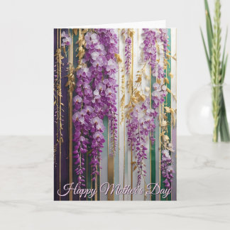 Mother's Day Blooming Wallpaper Violet Wisteria Card