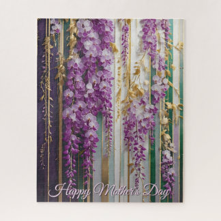 Mother's Day Blooming Wallpaper Violet Wisteria Jigsaw Puzzle