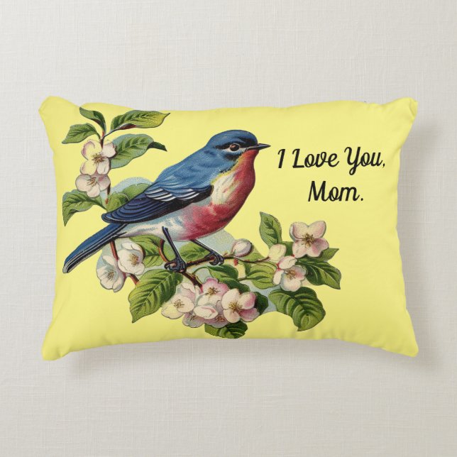 Mother's Day Bluebird Accent Pillow (Front)