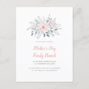 Mother's Day Blush Floral Invitation Postcard
