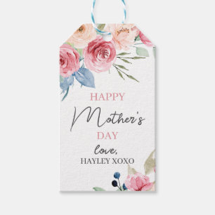 Mother's Day Blush Pink Floral Greenery Favor Gift Tags
