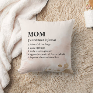 Mother's Day Blush Pink Gold Mum Definition Names Cushion
