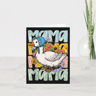 Mothers Day Boho Floral Mama Goose Mum Silly Goose Card