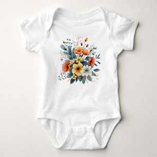 Mother's Day Boho Flowers Clipart-619830 Baby Bodysuit