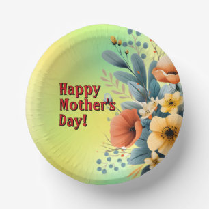 Mother's Day Boho Flowers Clipart-61983 Keychain Paper Plate