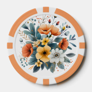 Mother's Day Boho Flowers Clipart-61983 Poker Chips