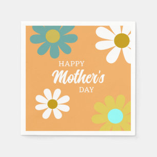 Mothers Day Boho Retro Daisy Flowers Napkin