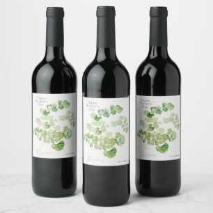 Mother's Day Botanical Watercolor Wine Label