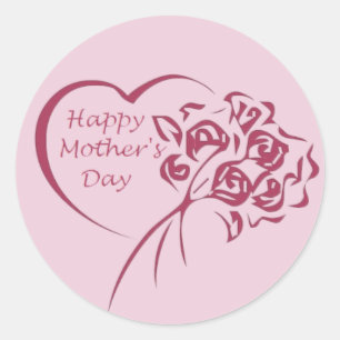 Mother's Day Bouquet Classic Round Sticker
