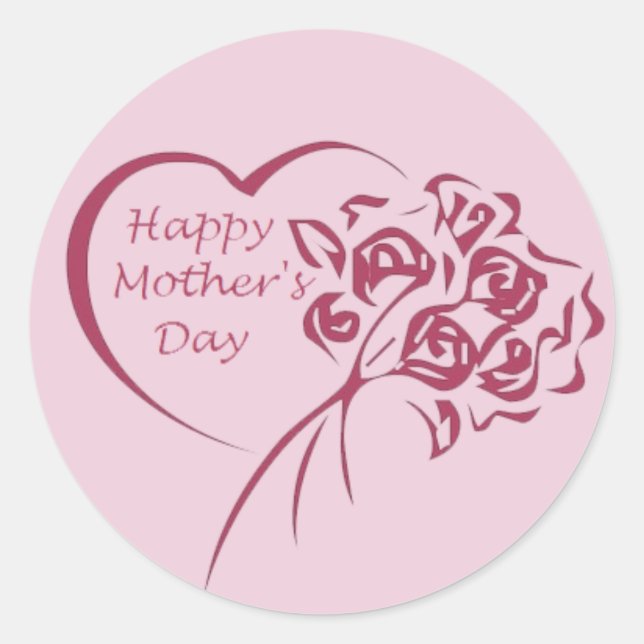 Mother's Day Bouquet Classic Round Sticker (Front)