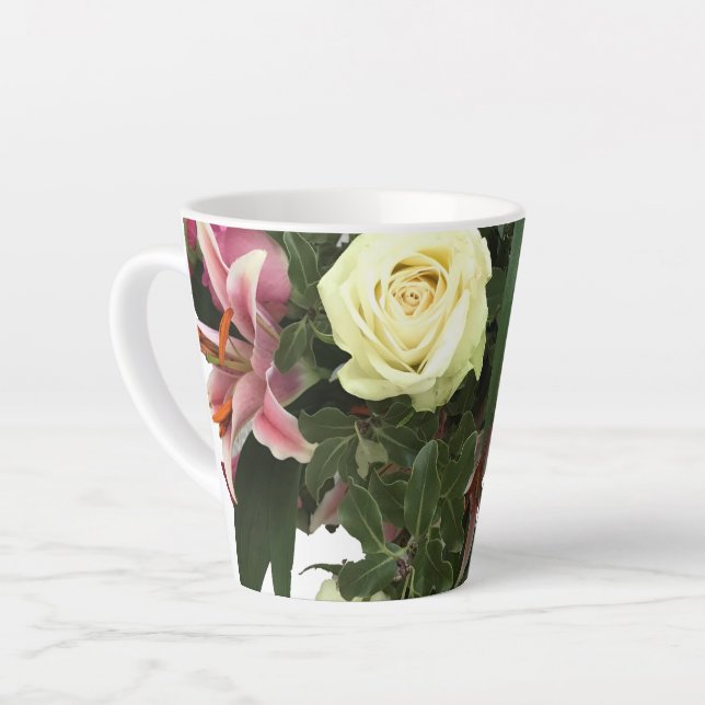 Mother's Day Bouquet Latte Mug (Left Angle)