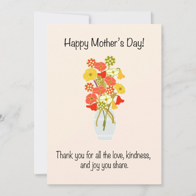 Mother's Day bouquet of flowers Holiday Card (Front)