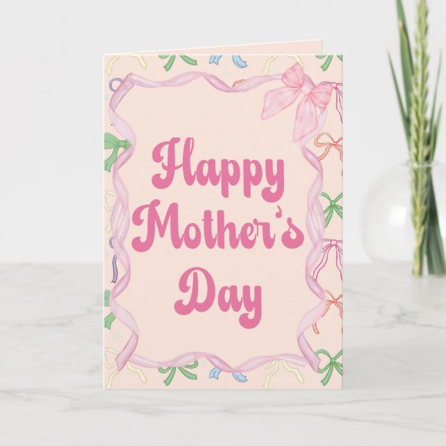Mother's Day Bows & Ribbons Coquette  Card (Front)