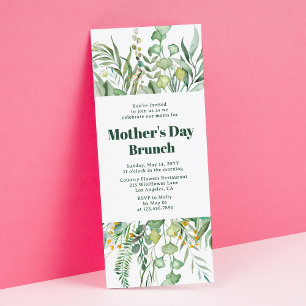 Mother's Day Brunch Elegant Botanical Watercolor Invitation