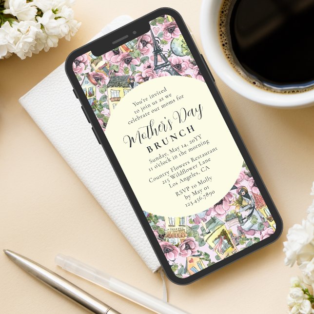 Mother's Day Brunch Elegant French Paris Invitation (Creator Uploaded)