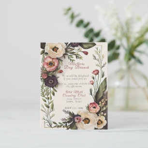 Mother's Day Brunch Elegant Watercolor Flowers Invitation