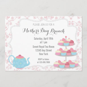 Mother's Day Brunch Invitation Floral Pink