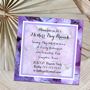 Mothers Day Brunch Invitation Hydrangea Blossom