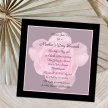 Mother's Day Brunch Invitation Pink Rose