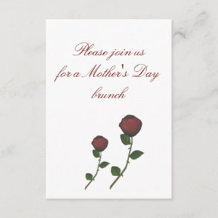 "Mother's Day Brunch" - Long-stemmed Red Rose Duo Invitation
