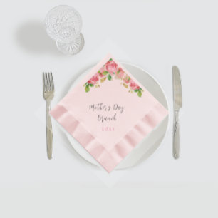 Mother's Day   Brunch  - pink  roses -pink Napkin
