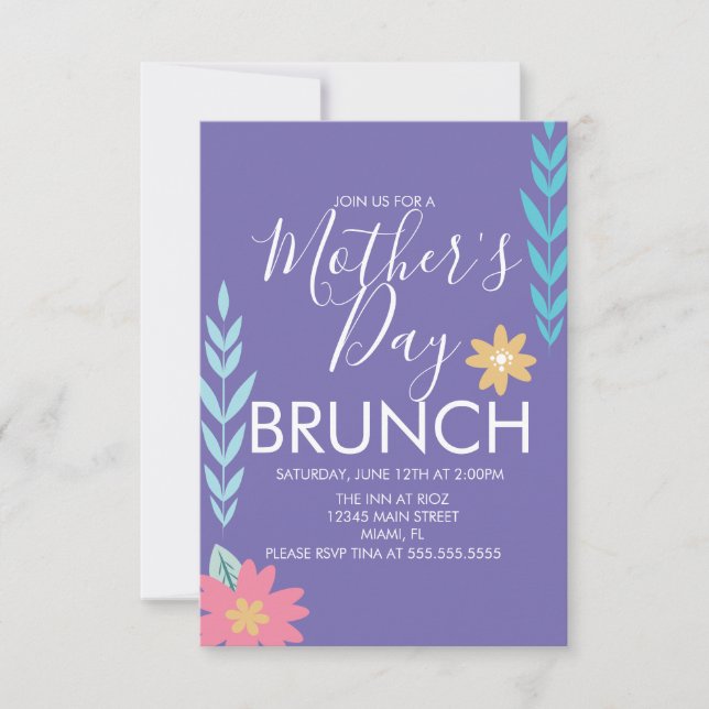 Mother's Day Brunch Spring Greenery Card (Front)