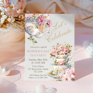 Mother's Day Brunch Tea Party Floral Invitation