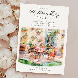 Mother's Day Brunch Watercolor Garden Patio Invitation