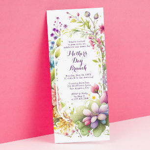 Mother's Day Brunch Watercolor Wildflower Floral Invitation