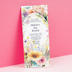 Mother's Day Brunch Watercolor Wildflowers Floral Invitation