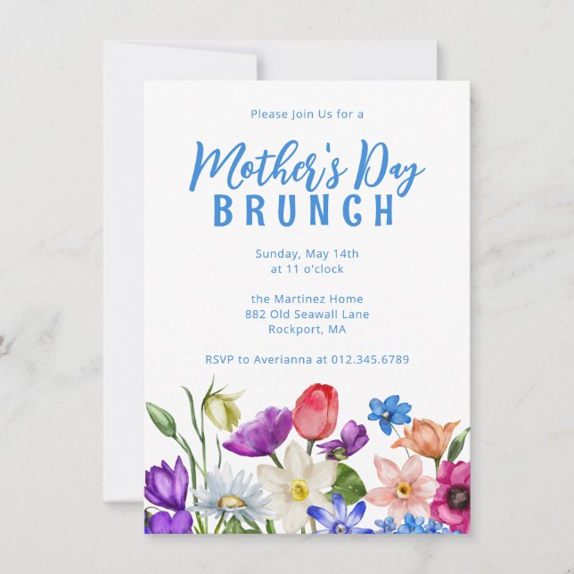 Mother's Day Brunch Wildflower Invitation (Front)