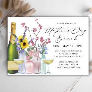 Mother's Day Brunch   Wildflowers and Champagne Invitation