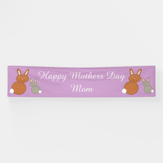 Mothers Day Bunnies Custom Banner (Horizontal)