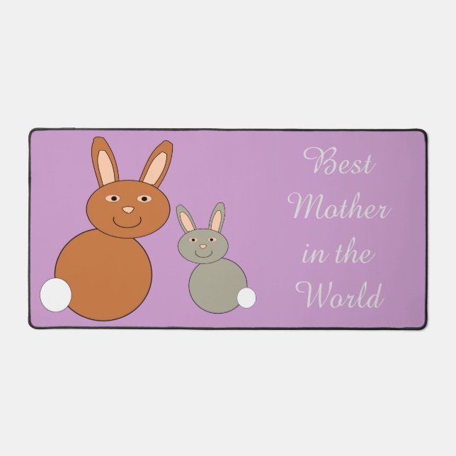 Mothers Day Bunnies Custom Desk Mat (Front)