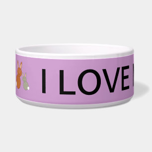 Mothers Day Bunnies Custom Dog Bowl