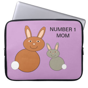 Mothers Day Bunnies Custom Number 1 Mum Laptop Bag