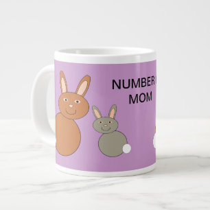 Mothers Day Bunnies Custom Number 1 Mum Mug
