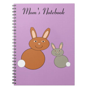 Mothers Day Bunnies Customisable Noteb Notebook