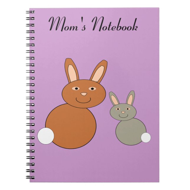 Mothers Day Bunnies Customisable Noteb Notebook (Front)