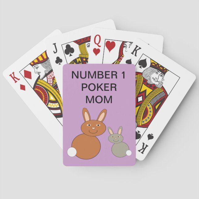 Mothers Day Bunnies Customisable Playing Cards (Back)