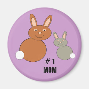 Mothers Day Bunnies Number 1 Mum Custom Magnet
