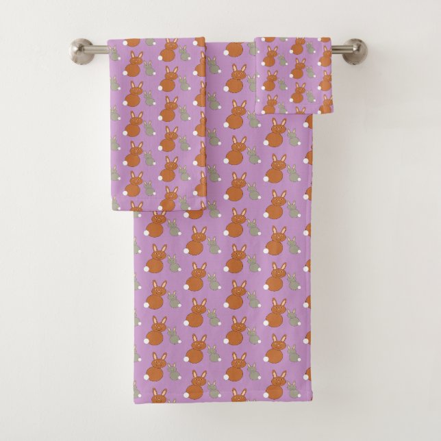 Mothers Day Bunnies Patterned Towels (Insitu)