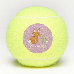 Mothers Day Bunnies Personalised Tennis Balls