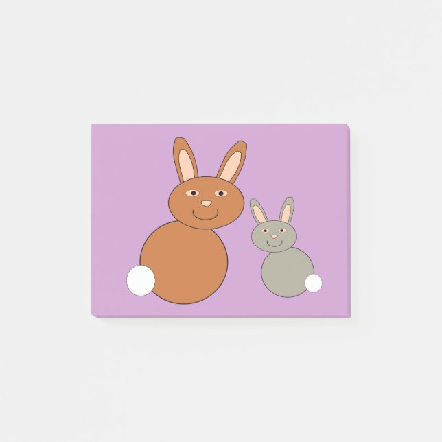 Mothers Day Bunnies Post it notes Pad (Front)