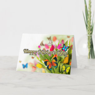 Mother's Day butterflies tulips Card