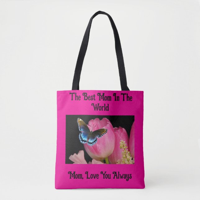 Mother's Day Butterfly And Flowers Tote (Front)