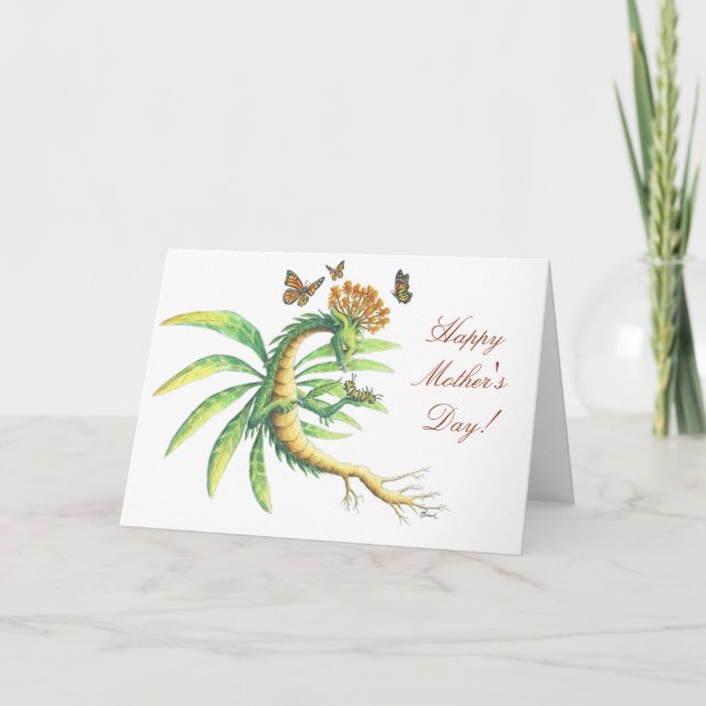 Mother's Day Butterfly & Dragon card (Front)