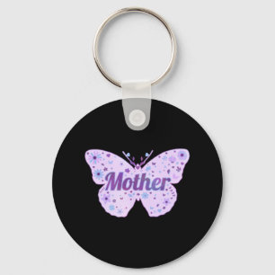 Mother's Day Butterfly Flowers Sticker Key Ring