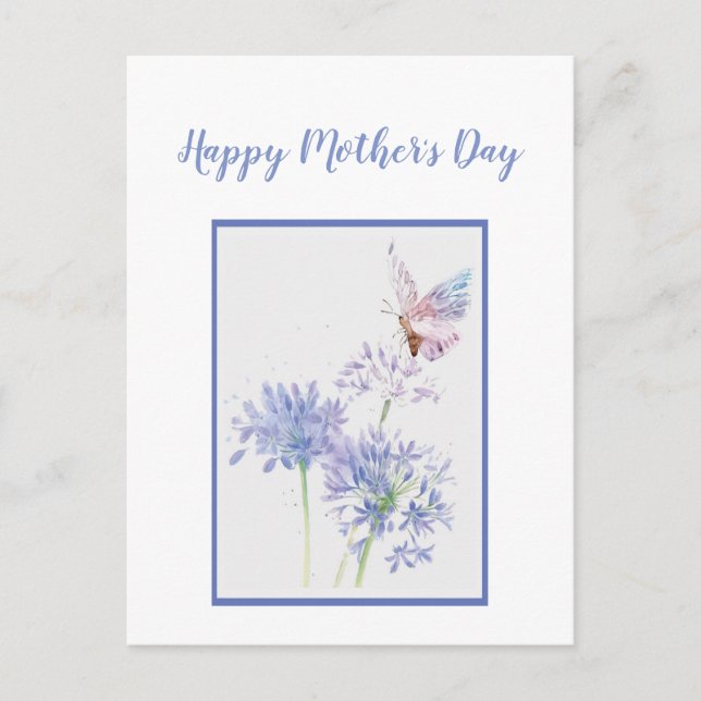 Mother's Day Butterfly Garden Flowers Postcard (Front)